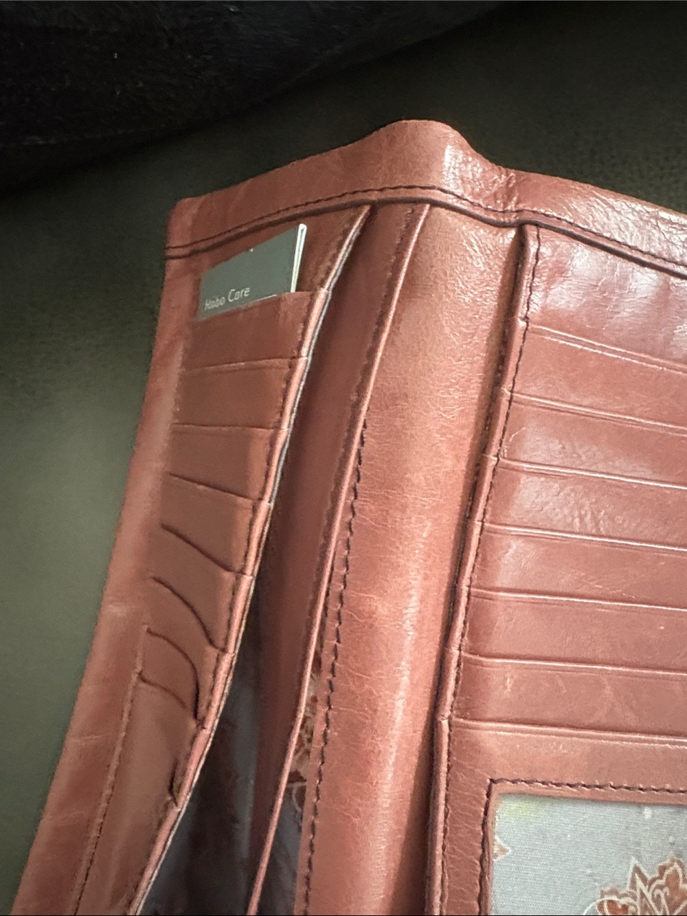 HOBO Pink Leather Fold-Over Clutch Wallet - Women - Picture 12 of 15